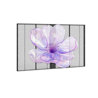 Panneau mural vidéo LED transparent 4K couleur intégrale léger avec CMS pour affichage sur vitrine et mur-rideau de bâtiment