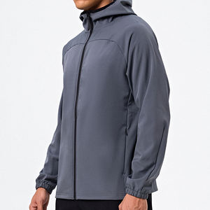 Veste d'extérieur imperméable en nylon pour homme, veste de sport athlétique, veste de course à pied avec fermeture éclair et capuche, coupe-vent - Product Image 4