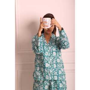 Women's <b>Peacock</b> Floral Pajama Set with Cover <b>Bag</b> Comfortable Sleepwear - Product Image 2