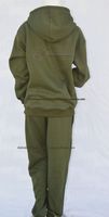 Ensemble de survêtement unisexe vert olive délavé à carreaux, sweat à capuche et pantalon de jogging, vêtements de sport athlétiques en molleton de coton biologique personnalisé