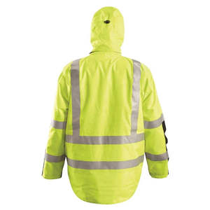 100% Polyester Hi Vis Waterproof Hooded Winter Safety <b>Jacket</b> High Visibility Reflective Workwear Safety <b>Jacket</b> - Product Image 5