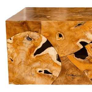 Table basse artisanale de luxe ARTERRA pour salon – Table rustique en bloc de racine de teck – Choix durable - Product Image 3