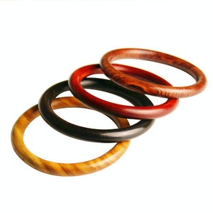 Pulsera de Madera de Ébano, Brazalete Redondo de Madera, Joyería de Lujo de Sándalo Natural, Regalo - Product Image 1