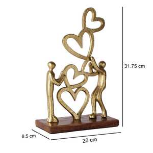 Escultura de Figuras de Amor Chapadas en Oro, Decoración Artística Hecha a Mano para Mesa, Diseño Contemporáneo para Sala de Estar, Día de San Valentín - Product Image 3