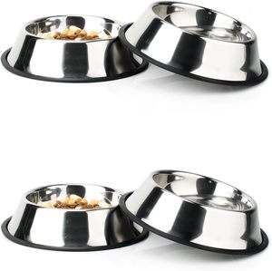 Logo personnalisé bol en acier inoxydable écologique pour animaux de compagnie arrondi antidérapant mangeoire pour chiens et eau vaisselle accessoires pour animaux de compagnie - Product Image 1