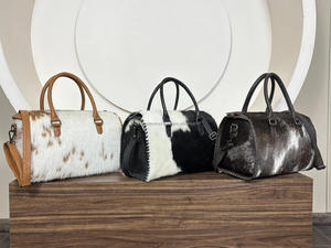 Premium Genuine Cowhide Leather Duffle <b>Bag</b> Handmade Western <b>Travel</b> <b>Weekender</b> Gym <b>Bag</b> Real Hair-on Hide Speedy Handbags for <b>Women</b> - Product Image 5