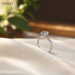 Anillo de Compromiso de Plata de Ley 925 para Mujer, Corte Brillante Redondo, Banda Trenzada, Anillo de Propuesta Clásico con Moissanita - Product Image 6