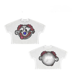 Camiseta corta de algodón grueso de 220 GSM, blanca, con estampado gráfico extragrande, logotipo personalizado, camiseta corta de algodón para mujer - Product Image 2