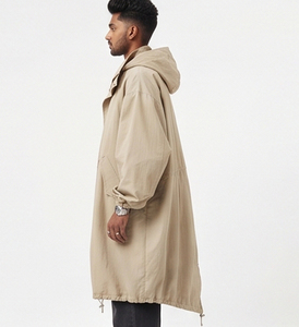 Chaqueta Cortavientos para Hombre con Capucha, Abrigo Largo Impermeable, Informal, Holgado, de Poliéster, con Bolsillos y Cremallera, de Secado Rápido - Product Image 6