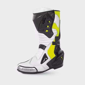Leather Motorcycle Racing <b>Boots</b> For Men Durable Protective Riding Footwear Breathable Waterproof Windproof High Performance - Product Image 5
