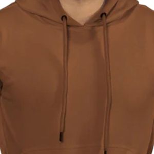 Sweat à capuche marron décontracté en molleton de coton pour homme avec cordon de serrage et poche kangourou, style streetwear, vente en gros - Product Image 2