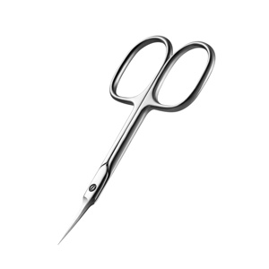 Tijeras Profesionales de Acero Inoxidable de 9.5cm con Punta Curva para Cutículas, para Mano Derecha, Cortaúñas, Removedor de Cutículas, Manicura, Pedicura, Belleza - Product Image 1