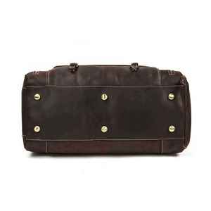 Bolsa de Viaje de Cuero Marrón, Estilo Clásico Unisex, Cierre de Cremallera, para Fin de Semana, Gimnasio, Viajes Cortos, Capacidad de 36–55L - Product Image 2