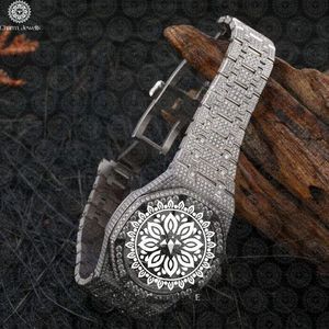 Reloj de Lujo para Hombre Charm_Jewells, Acero Inoxidable, 42mm, Esfera Poligonal Analógica, Cristal de Zafiro, Diseño Hueco, Cierre Plegable - Product Image 4