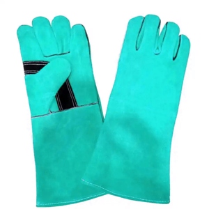 Gants de soudage en cuir de vachette pleine fleur haute performance, antistatiques, antidérapants, renforcés, résistants à l'abrasion, avec manchette de sécurité - Product Image 3