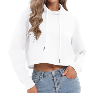 <b>Aesthetics</b> Yoga Crop Hoodie Transitional Loungewear Blank Pilates Workout Crop <b>Top</b> Sweatshirt Casual Women Lifestyle Clothing - Product Image 5