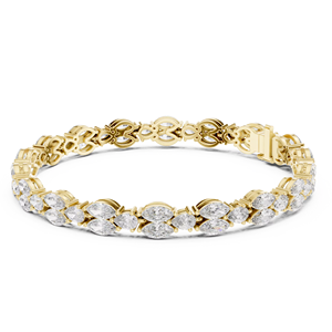 UNIQUE LAB GROWN MARQUISE PEAR CUT DIAMOND RHODIUM PLATED LUXURY CERTIFIED TENNIS BRACELET <b>SET</b> 18KT YELLOW <b>GOLD</b> DAILY OFFICE - Product Image 1