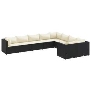 Conjunto de Sofás para Patio en Negro y Blanco Crema para Decoración de Jardín - Product Image 2