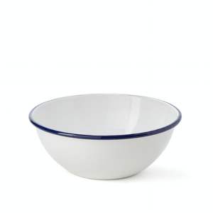 Bol de camping en émail |   Vaisselle en émail à motif ondulé artisanal |   Conteneur alimentaire portable en gros pour l'extérieur – Bol à céréales en acier - Product Image 5