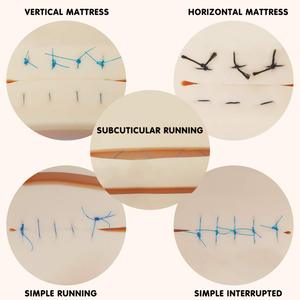 Kit de suture médicale pour la peau humaine, coussin d'entraînement en silicone à 3 couches pour la pratique des étudiants en médecine, kit de pratique de suture - Product Image 4