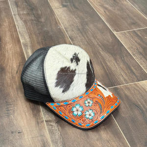 Nhà Máy Bán Buôn Chất Lượng Cao Tay Dụng Cụ Da Bò Da Hat Snapback 5 Tấm Runners Hat Thời Trang Màu Đen Bọt Lưới Nắp Lớn - Product Image 4