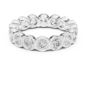 Bague Éternité Classique pour Femme en Argent 925 avec Moissanite Taille Ronde Brillante et Sertissage Clos – Bijou de Mariage - Product Image 2