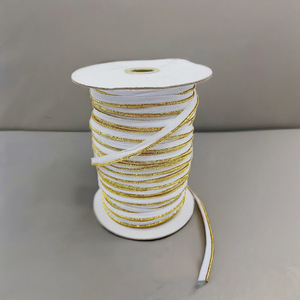 Gran oferta, cordón trenzado ecológico de 10mm 100% poliéster negro Lurex para ropa textil para el hogar, bolsas para zapatos - Product Image 4