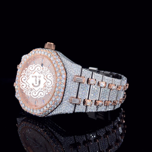 Montre mécanique ETA en acier inoxydable de qualité supérieure, or rose, avec diamants Moissanite, pour usage quotidien professionnel, meilleur prix - Product Image 3