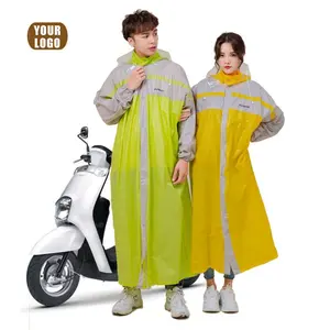 OEM Wholesale Reusable Rain Wear Rainproof Scooter Hooded Rain Jacket Packable Full Raincoat
