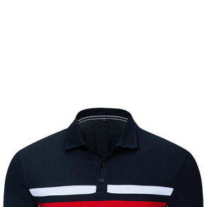 Polo de Punto de Manga Corta para Hombre, Diseño Casual a Rayas con Bloques de Color, Corte Regular, Negro, Rojo, Blanco - Product Image 5