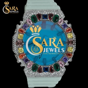 Reloj de Diamantes de Alta Demanda con Esfera de Moissanita VVS, Correa de Goma, Acero Inoxidable, Joyería Premium de Regalo de la India - Product Image 4