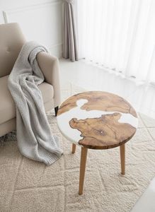 Natural Wood <b>Resin</b> Side <b>Table</b> Premium <b>Epoxy</b> Design End <b>Table</b> Handmade Decorative Display for Modern Homes - Product Image 2