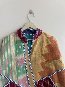 Bohemian Kantha Reversible <b>Jacket</b> For Women Quilted <b>Patchwork</b> Vintage Street Style Coat For Her - Product Image 4
