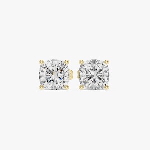 Pendientes de Diamantes Cultivados en Laboratorio con Corte Cojín de 1.80 CTW, Oro Amarillo de 9K, Cuadrados, 4 Puntas, Venta al por Mayor, Joyería Fina OEM - Product Image 6