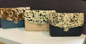 Bolso de cuero para el pelo de mujer a la moda, bolso bandolera con una sola Correa, forro de cuero genuino de nailon, cierre de bloqueo, colorido 'Candy' - Product Image 5