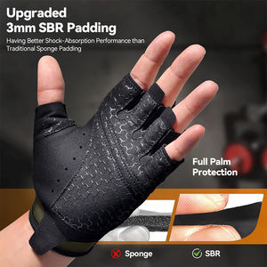 Gants de musculation, avec grip et absorption des chocs, gants d'entraînement pour femmes et hommes, protection complète de la paume, pour exercices de gym, fitness - Product Image 2