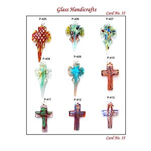 Colgantes de cristal con cruz de lámina plateada hechos a mano y coloridos, componentes de alta calidad para la fabricación de joyas de la marca MAE, artesanía artística - Product Image 1