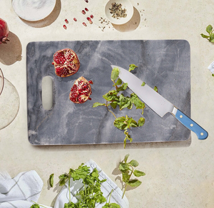 Tabla de cortar de mármol modesta con asa redonda, tabla de cocina premium para preparar alimentos, servir y uso culinario. - Product Image 1