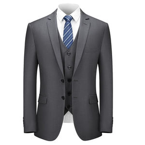 Uniforme de Oficina Corporativo Transpirable de Poliéster Gris para Hombre con Chaleco y Corbata para Vestimenta Formal para Adultos - Product Image 2