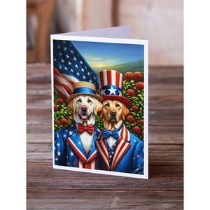All American Labrador Retriever Whimsical A7 Carte de vœux Pack de 8 cartes vierges avec enveloppes Taille 5x7 - Product Image 2