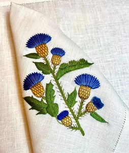 Juego de Manteles Individuales y Servilletas Bordados Personalizados al por Mayor con Flores Silvestres, de Mezcla de Algodón/Lino con Dobladillo, Lavables a Máquina, para el Hogar y Festividades - Product Image 4