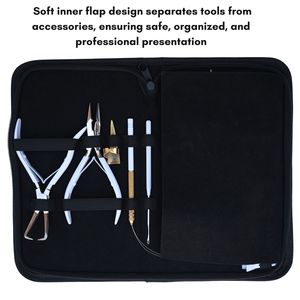 Professional Hair Extension Tools Kit Microbeads Crimping Remover Plier Hook Loop Wire <b>Needle</b> Clips Finger Scissor Comb <b>Case</b> - Product Image 5