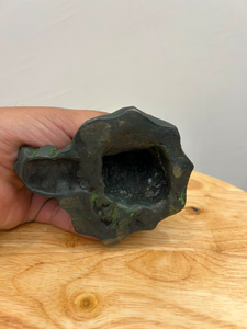 Statue de grenouille mère et bébé en laiton vert antique, figurine de famille de grenouilles vintage avec base décorative, grenouille en métal artisanale - Product Image 3