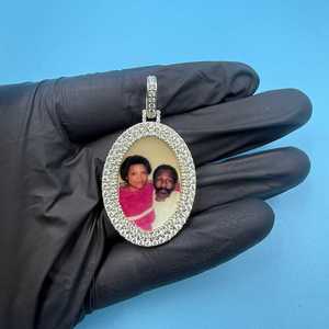 Colgante de Moissanita con Foto, Plata 925, Personalizado para Parejas, Pasa Prueba de Diamante, Lujo, Chapado en Oro 18K, Corte Brillante, Recuerdo Fotográfico - Product Image 2