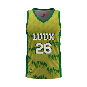 Maillot de basket-ball pour homme LUUK, personnalisé avec logo imprimé sur le devant, respirant, anti-humidité, en mesh, grande taille, sans manches, col en V - Product Image 2
