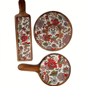 Stylish Wooden Printed Serving Tray for Tea Coffee Breakfast Snacks Decorative <b>Kitchen</b> Tray - Product Image 2