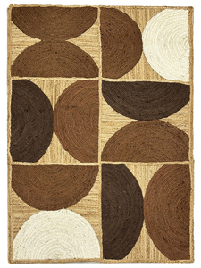 Alfombra de Yute 100% Orgánico Tejida Naturalmente NYKO MART JR-18L, 9x12 pies, Hecha a Mano, Patrón Geométrico Bohemio, Antideslizante y Ecológica - Product Image 6