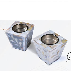 Brûleur d'encens écologique en bois de santal, motif floral, poli, rond, diffuseur d'aromathérapie, support décoratif pour la maison et les mariages - Product Image 2