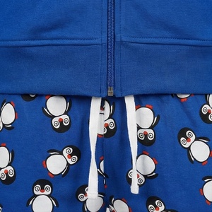 Conjunto de pijama azul de 2 piezas para mujer con estampado de pingüinos, top con cremallera frontal y pantalones largos, ropa informal para todas las estaciones - Product Image 5