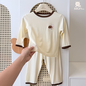 Ensemble de pyjama en viscose à manches longues pour enfants SeunKids, vêtements de nuit légers et doux, fabricant vietnamien - Product Image 1